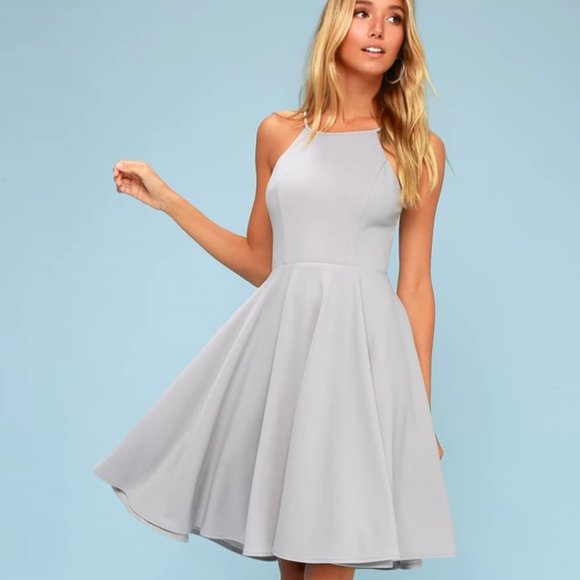 Lulus Dresses & Skirts - NWT🌟 LULU's Irresistible Charm Gray Midi Dress